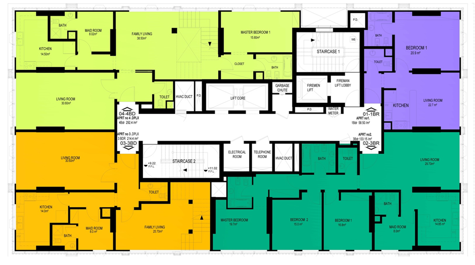 Typical Floor plan ADCP P/1939 in Khalidiya Abu Dhabi